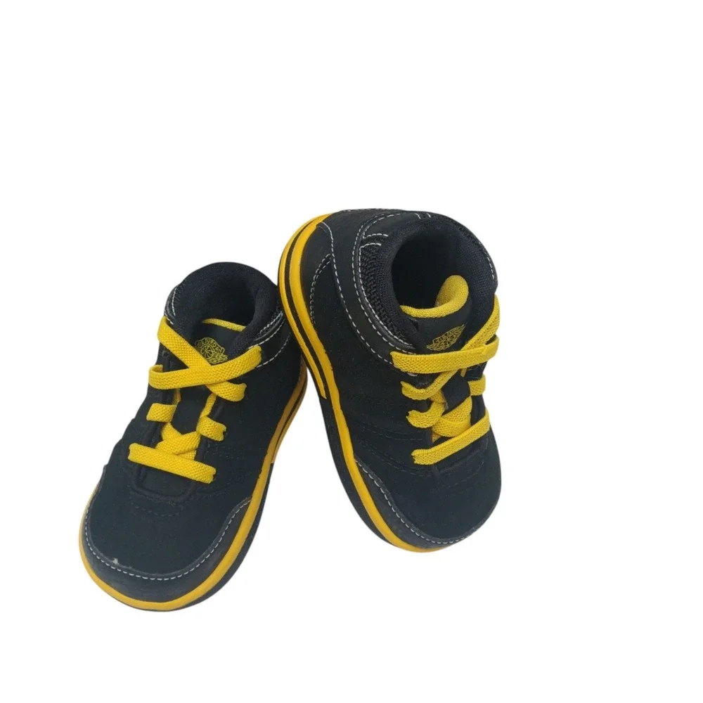 Jordan Toddler Sneakers Black Yellow Lace Up Shoes Size 4C‎